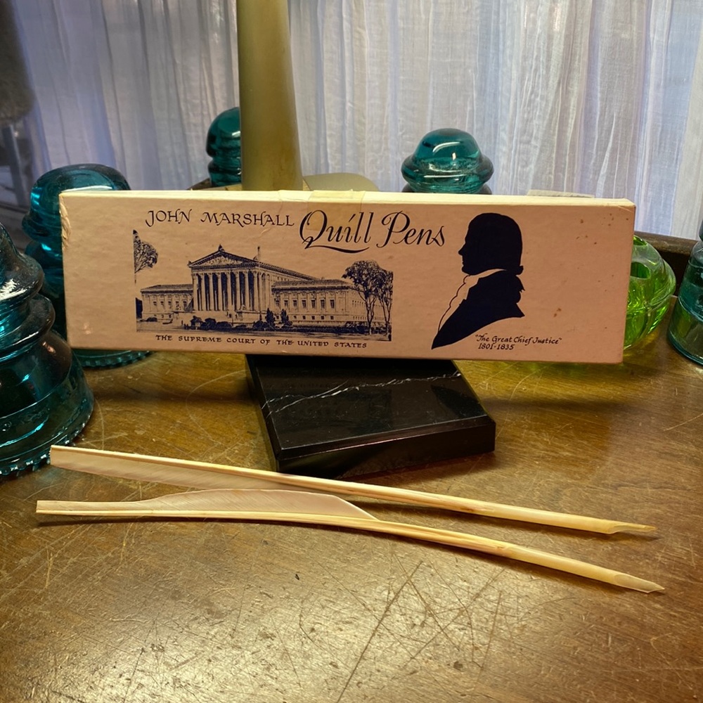 LEWIS GLASER HAND MADE JOHN MARSHALL GOOSE QUILL PENS